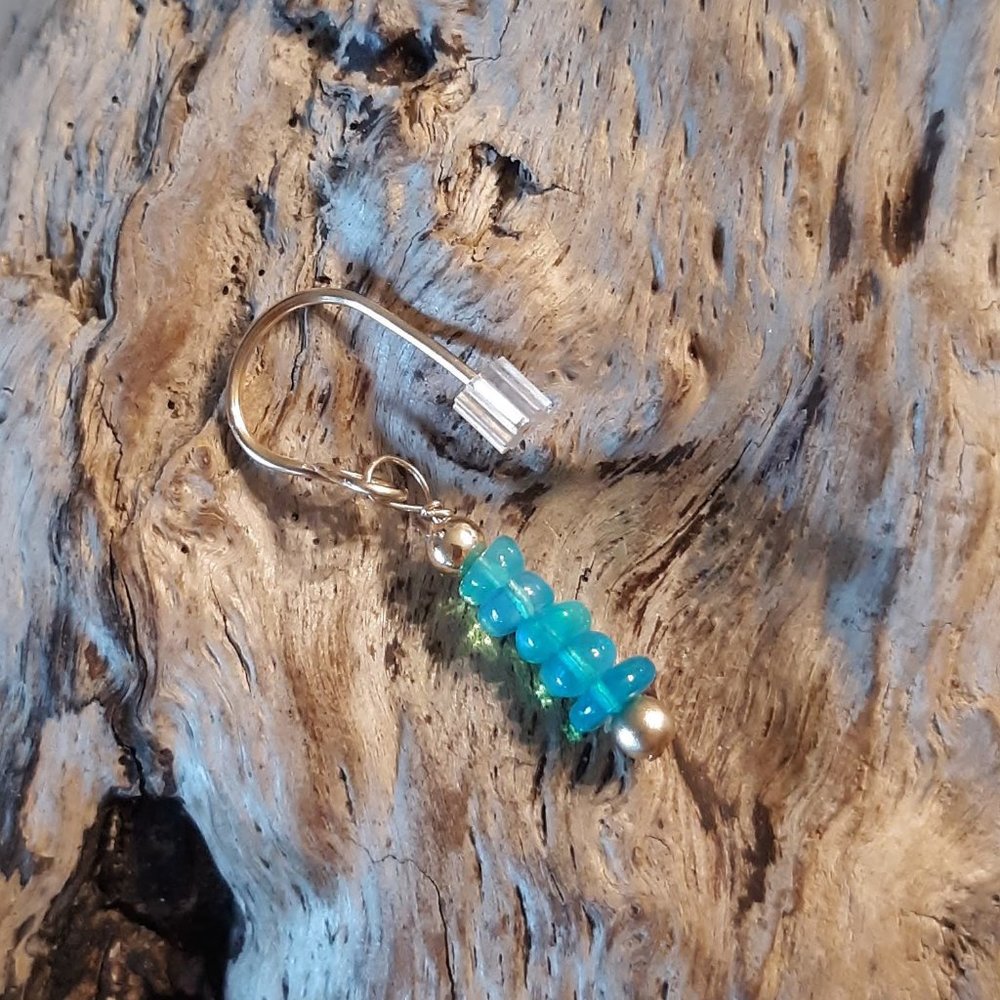 Gold Paraiba Blue Opal Belly Ring Dangle